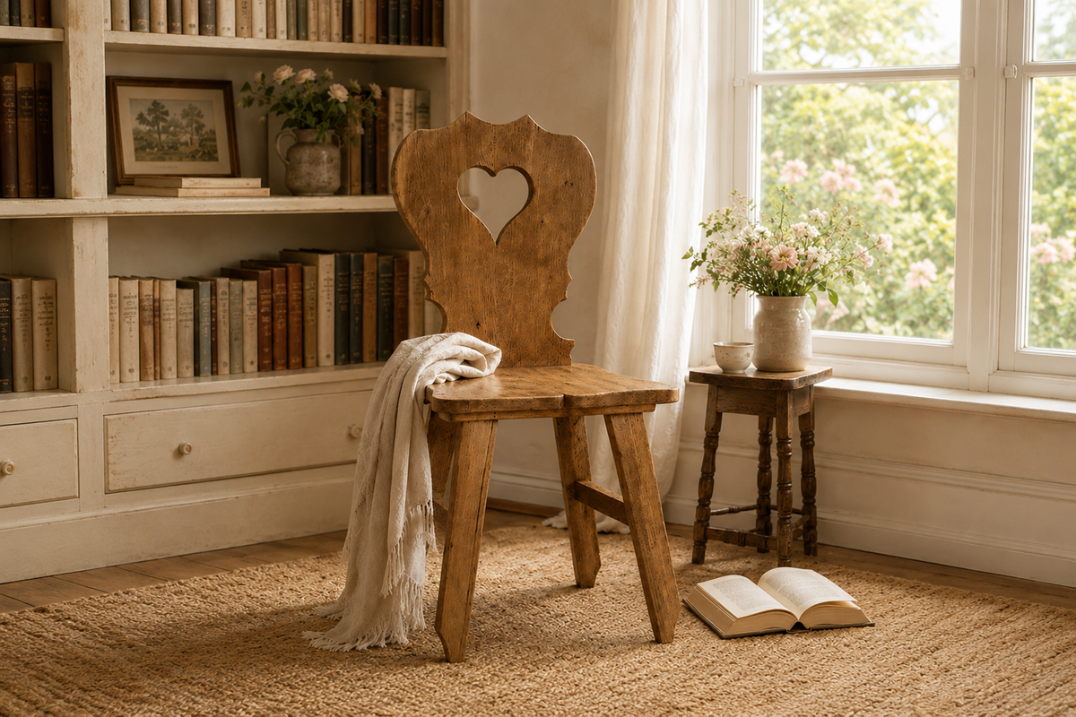 Tyrol Accent Chair, Natural Heart