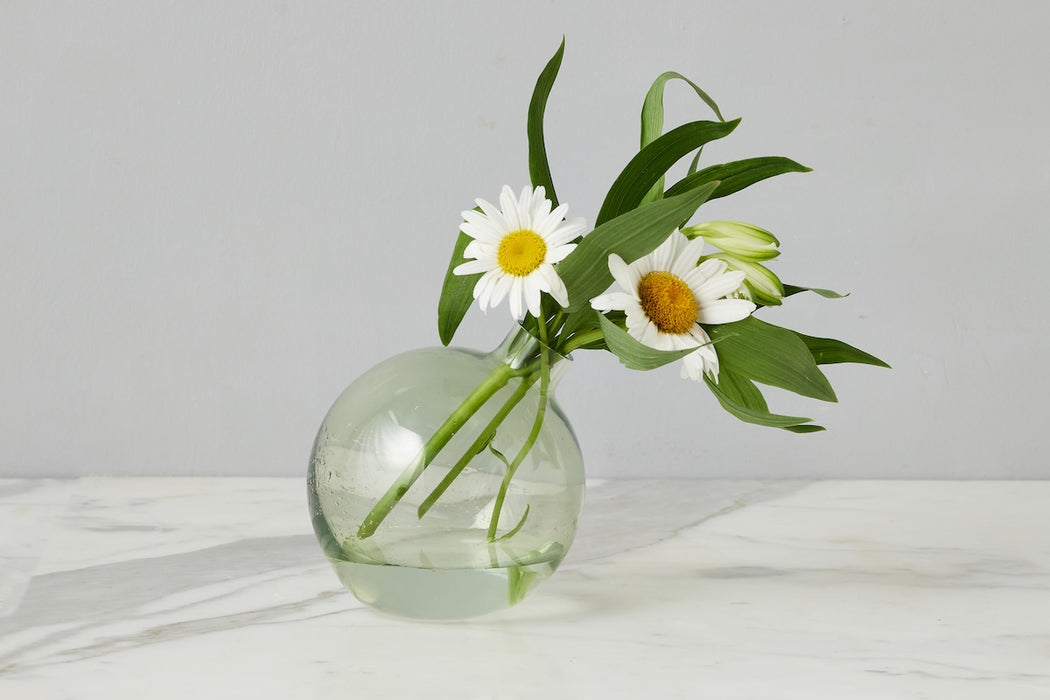 Glass Sphere Bud Vase, Sage Green