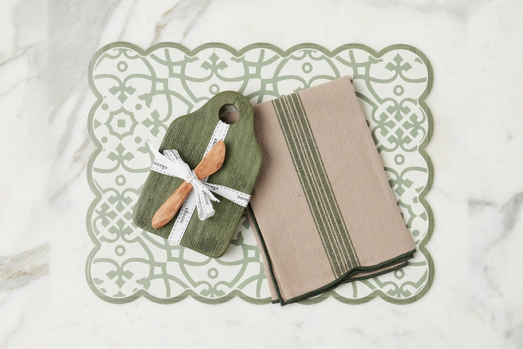 Dutch Cheese Board with Spreader, Small, Spruce Green