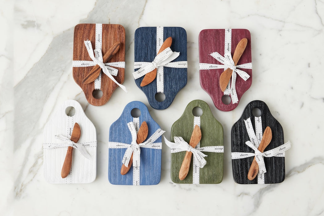 Dutch Cheese Board with Spreader, Small, Spruce Green