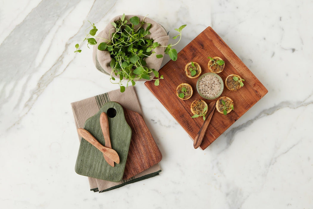 Dutch Cheese Board with Spreader, Small, Spruce Green