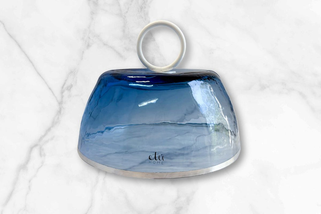 Bianca Blue Glass Dome, Large