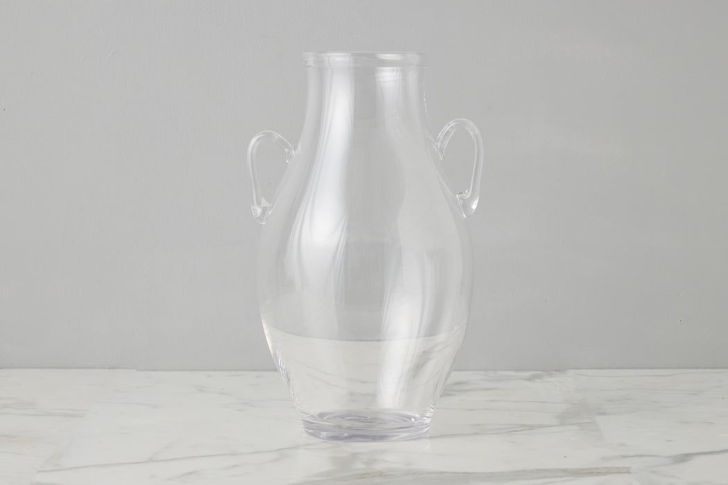 Clear Glass Amphora Flower Vase, Large