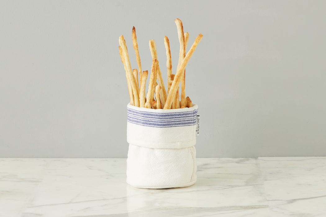 Bistro Bag, Vintage Navy Blue Stripe, Set of 2