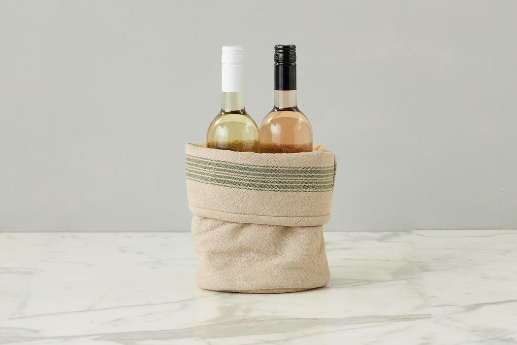 Bistro Bag, Vintage Spruce Green Stripe, Set of 2