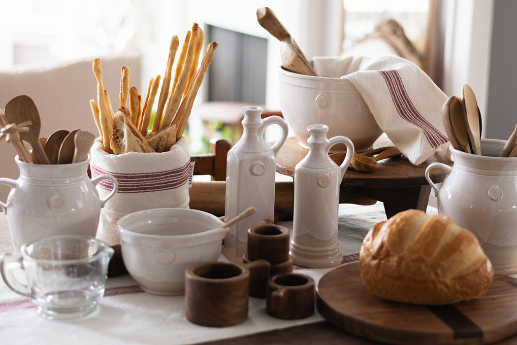 Bistro Bag, Vintage Merlot Red Stripe, Set of 2