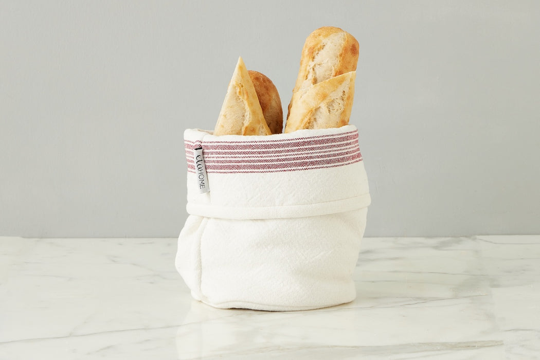 Bistro Bag, Vintage Merlot Red Stripe, Set of 2