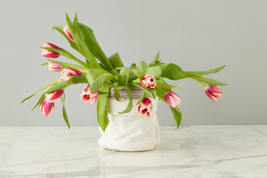 Bistro Bag, Vintage Merlot Red Stripe, Set of 2