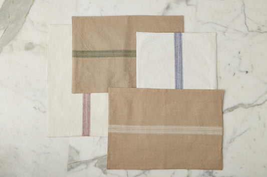 Rectangle Placemats, Vintage Spruce Green Stripe, Set of 4