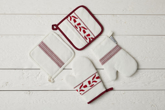 QMN116UR9 etuhome Oven Mitt Merlot Red Tulip Set of 2