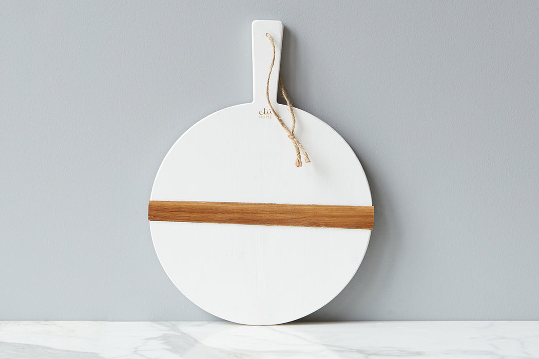 Mod Charcuterie Cheese Board, Small Round, White