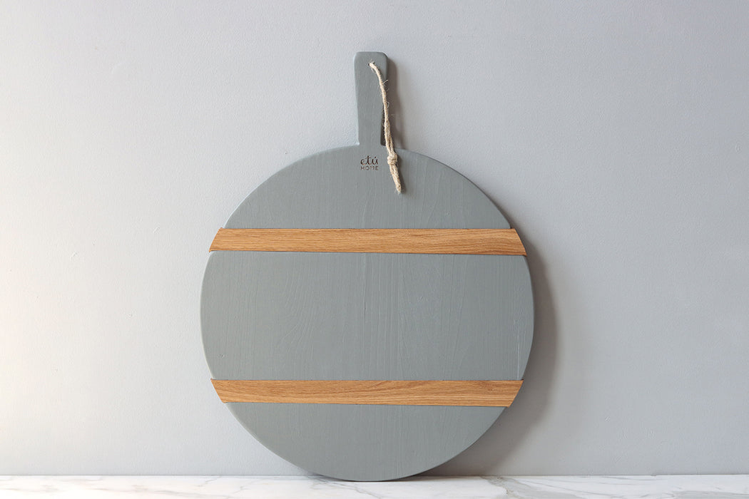 Mod Charcuterie Cheese Board, Medium Round, Grey