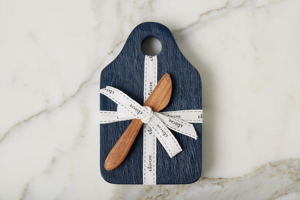 Dutch Cheese Board with Spreader, Small, Navy Blue