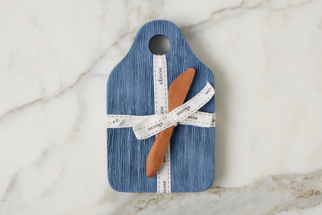 Dutch Cheese Board with Spreader, Small, Denim Blue