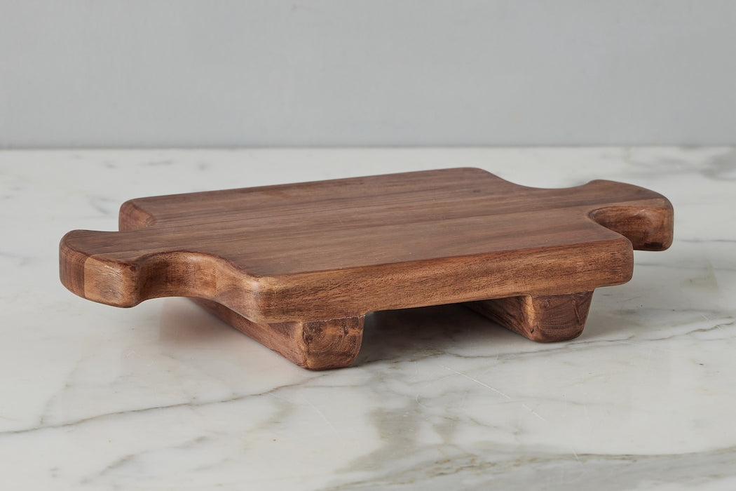 Normandy Wood Riser Footed Tray, Small