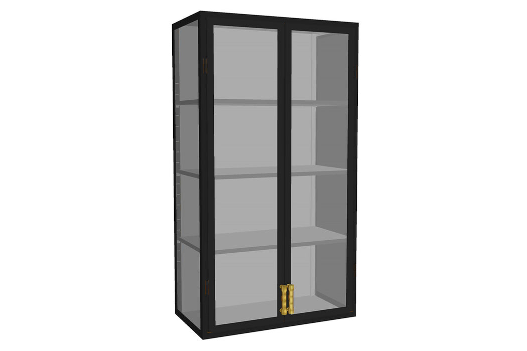 Black Wall Hanging Glass Display Cabinet, 30"