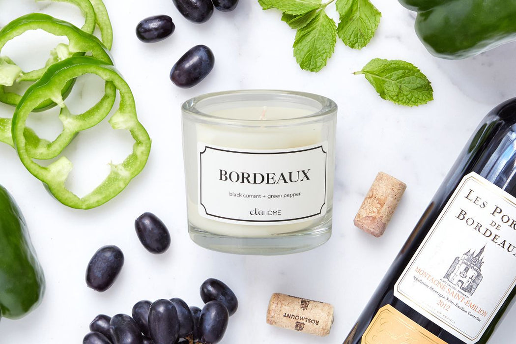 Hand-poured French Candle, Bordeaux scent, Black Current and Green Pepper