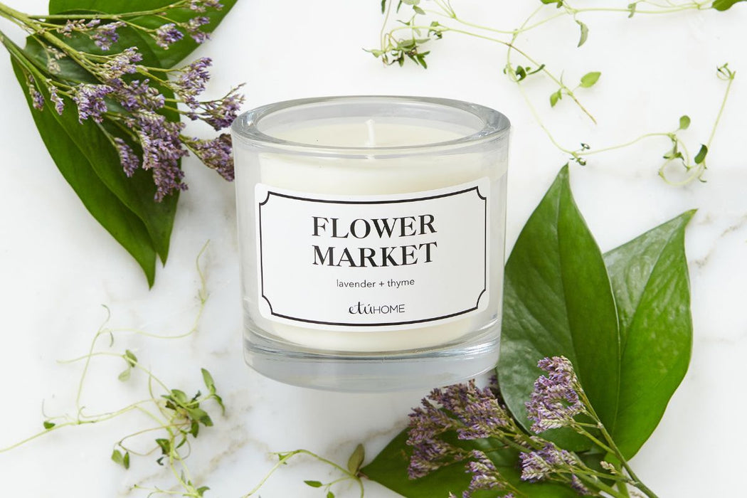 Hand-poured French Candle, Flower Market scent, Lavender and Thyme