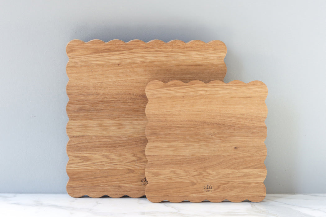 Square Scalloped Cutting Board, Large