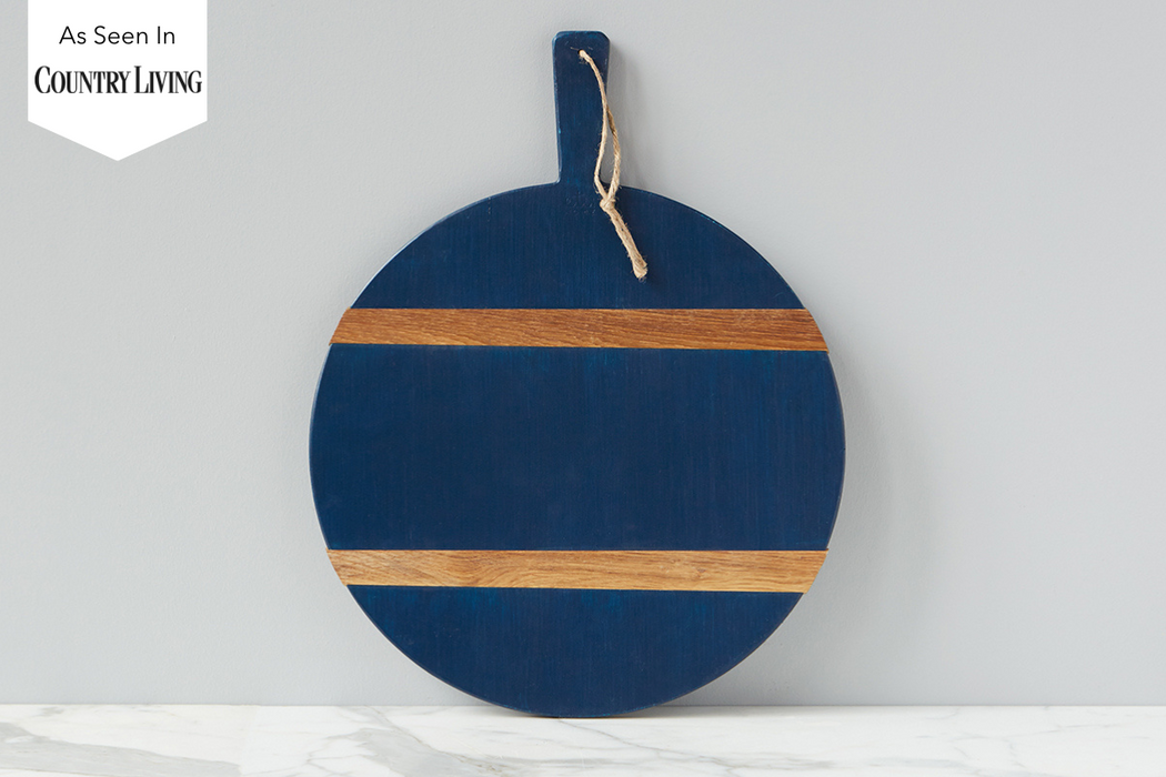 Mod Charcuterie Cheese Board, Medium Round, Navy Blue