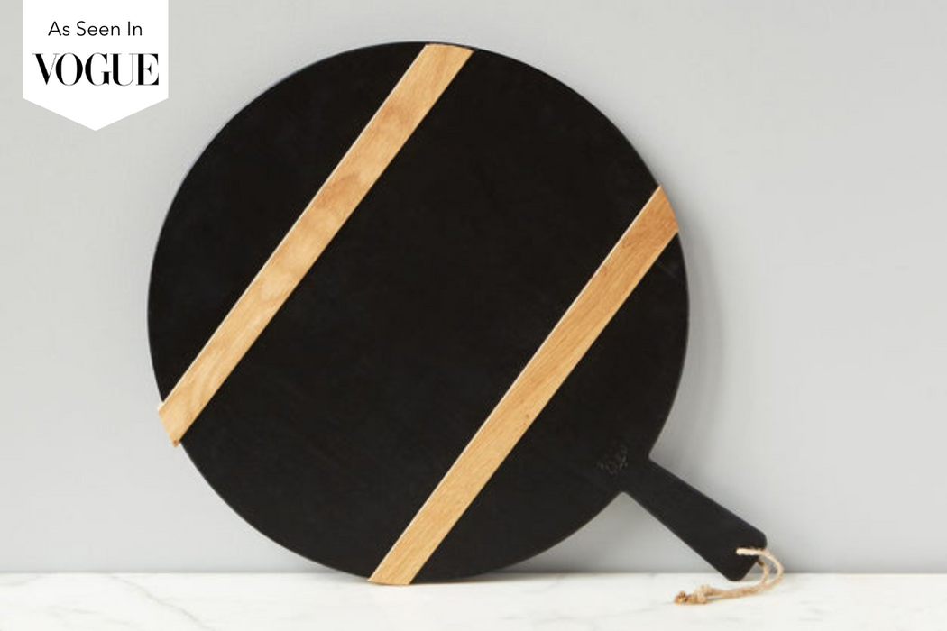 Mod Charcuterie Cheese Board, Medium Round, Black