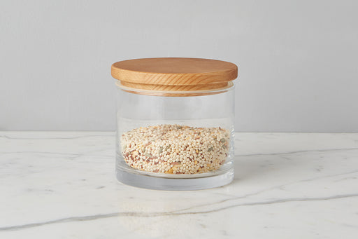 etuHOME Natural Wood Top Canister, Small 1