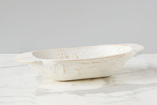 etuHOME Distressed White Dough Bowl, Small 2