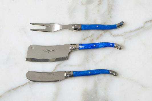 The Original French Laguiole Cheese Cleaver, Blue