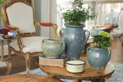 Vintage Inspired Confit Garden Pot, Large, Blue/Green