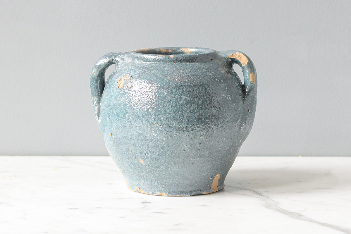 Vintage Inspired Confit Garden Pot, Large, Blue/Green