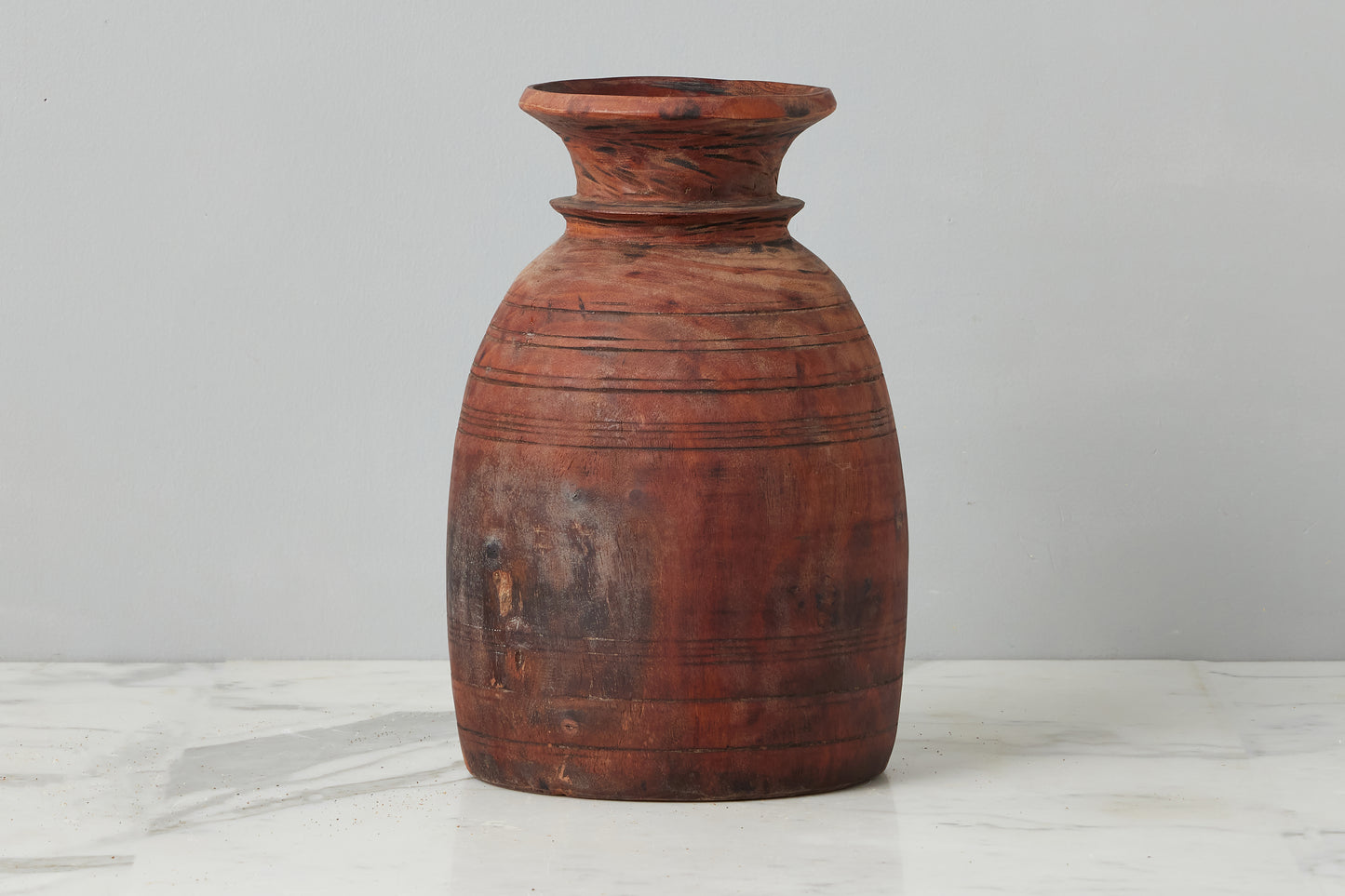 Vintage Wood Jug Vase, Medium