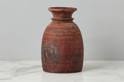 Vintage Wood Jug Vase, Medium