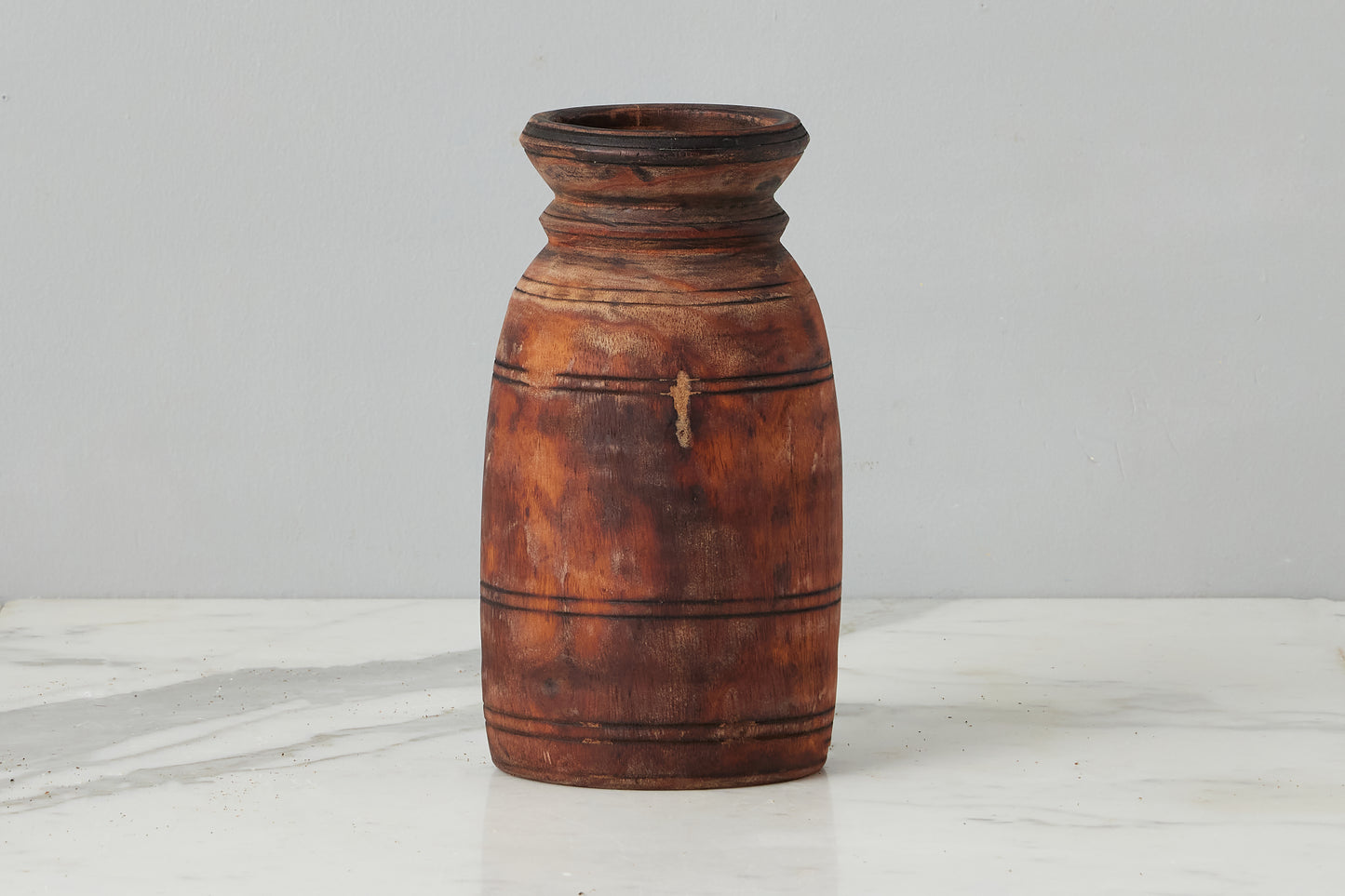Vintage Wood Jug Vase, Small