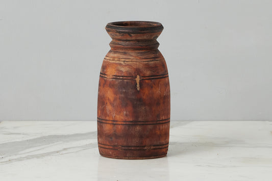 Vintage Wood Jug Vase, Small