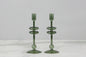 Emerald Glass Candlestick Pair, Small