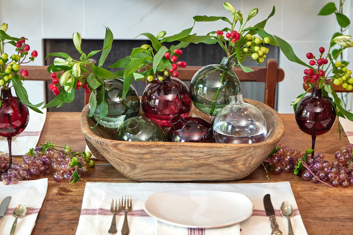 Glass Sphere Bud Vase, Clear