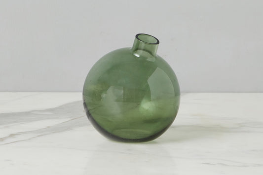 Glass Sphere Bud Vase, Spruce Green