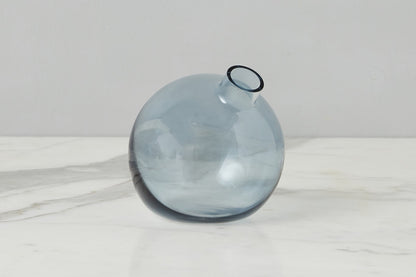 Glass Sphere Bud Vase, Denim Blue