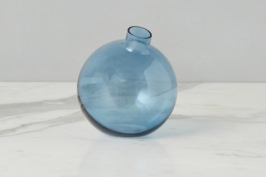 Glass Sphere Bud Vase, Navy Blue