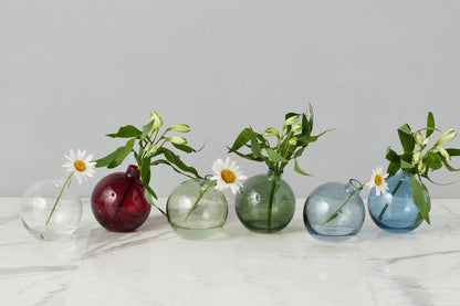 Glass Sphere Bud Vase, Navy Blue