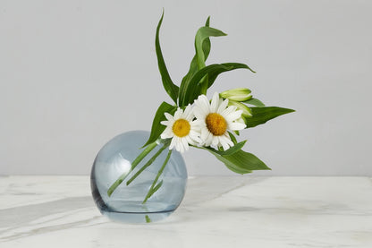 Glass Sphere Bud Vase, Denim Blue