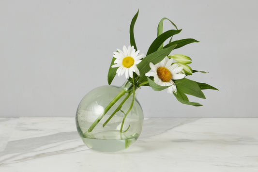 Glass Sphere Bud Vase, Sage Green