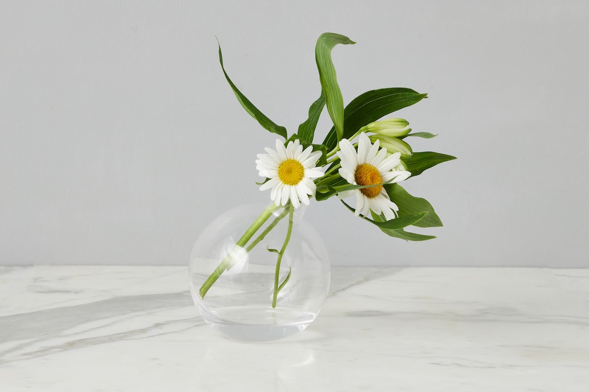 Glass Sphere Bud Vase, Clear