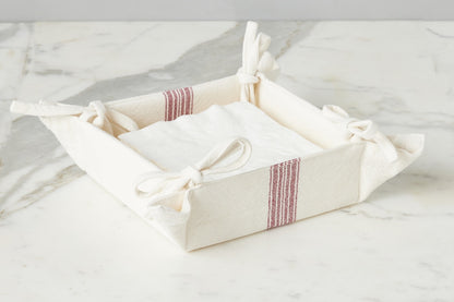 Napkin Tray, Vintage Merlot Red Stripe