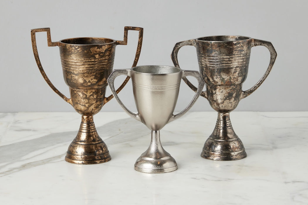 Vintage Trophy Cup, Large, Distressed Silver