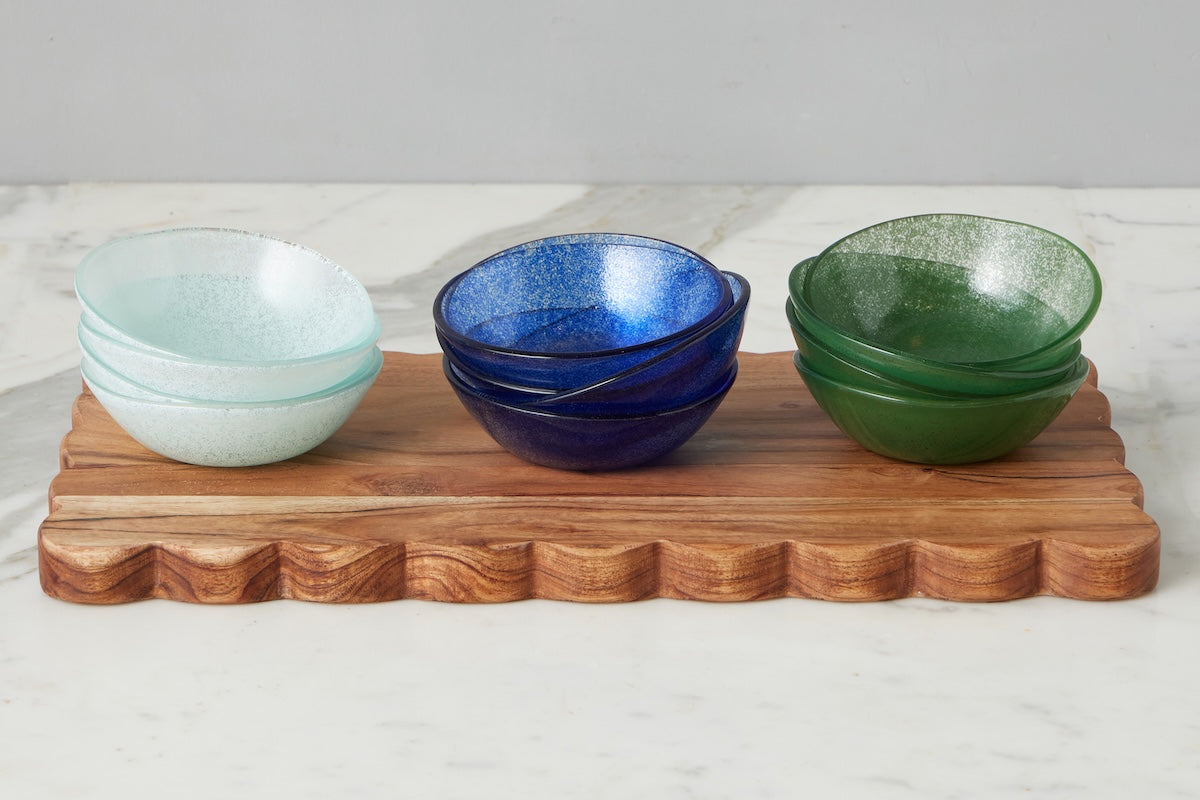 Glass Tasting Bowl, Navy Blue