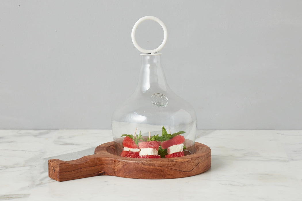 Italian Cutting Board Bowl with Mezzaluna Set, Small