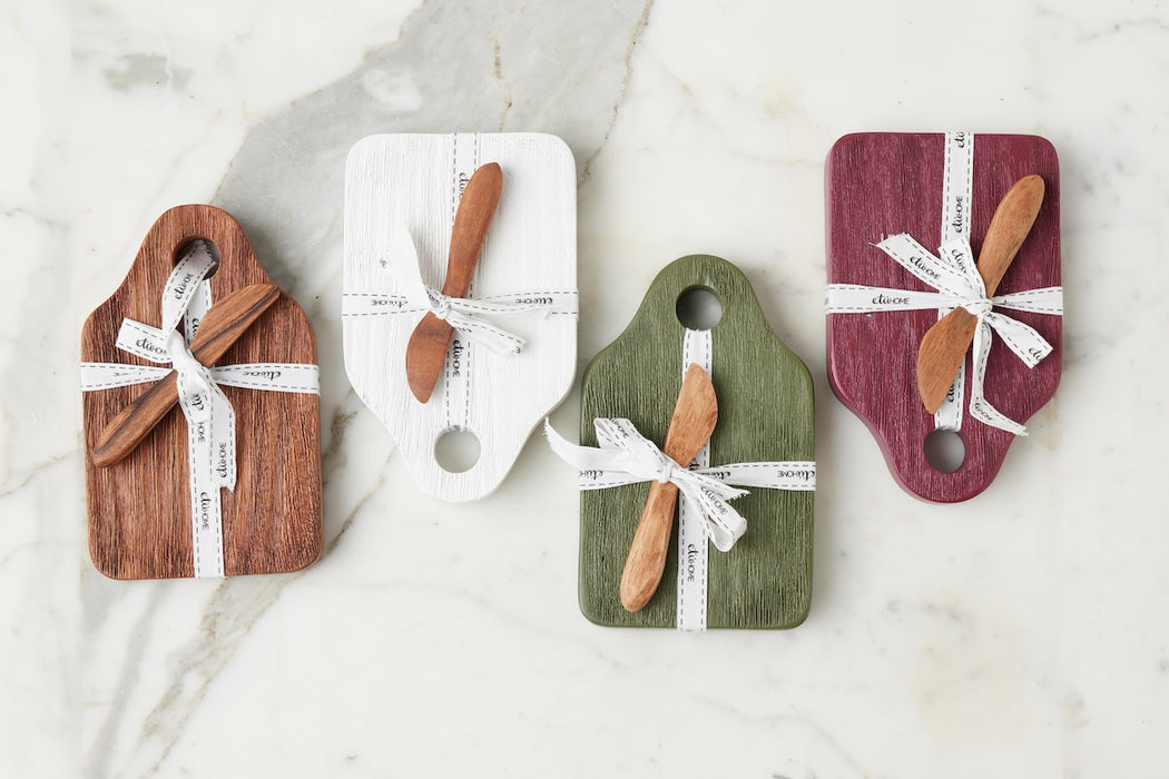 Dutch Cheese Board with Spreader, Small, Merlot Red