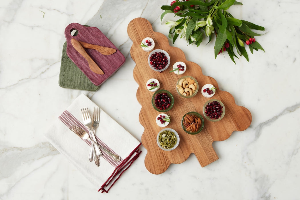 Dutch Cheese Board with Spreader, Small, Merlot Red