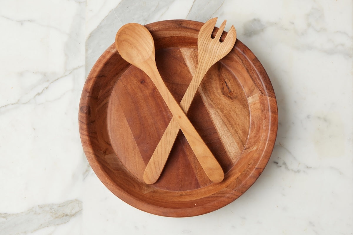Mediterranean Salad Servers, Cherrywood